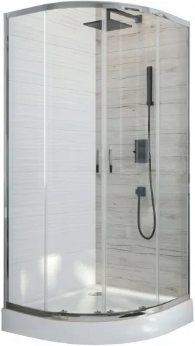 Corner shower cabin with a shower tray, 90x90 cm